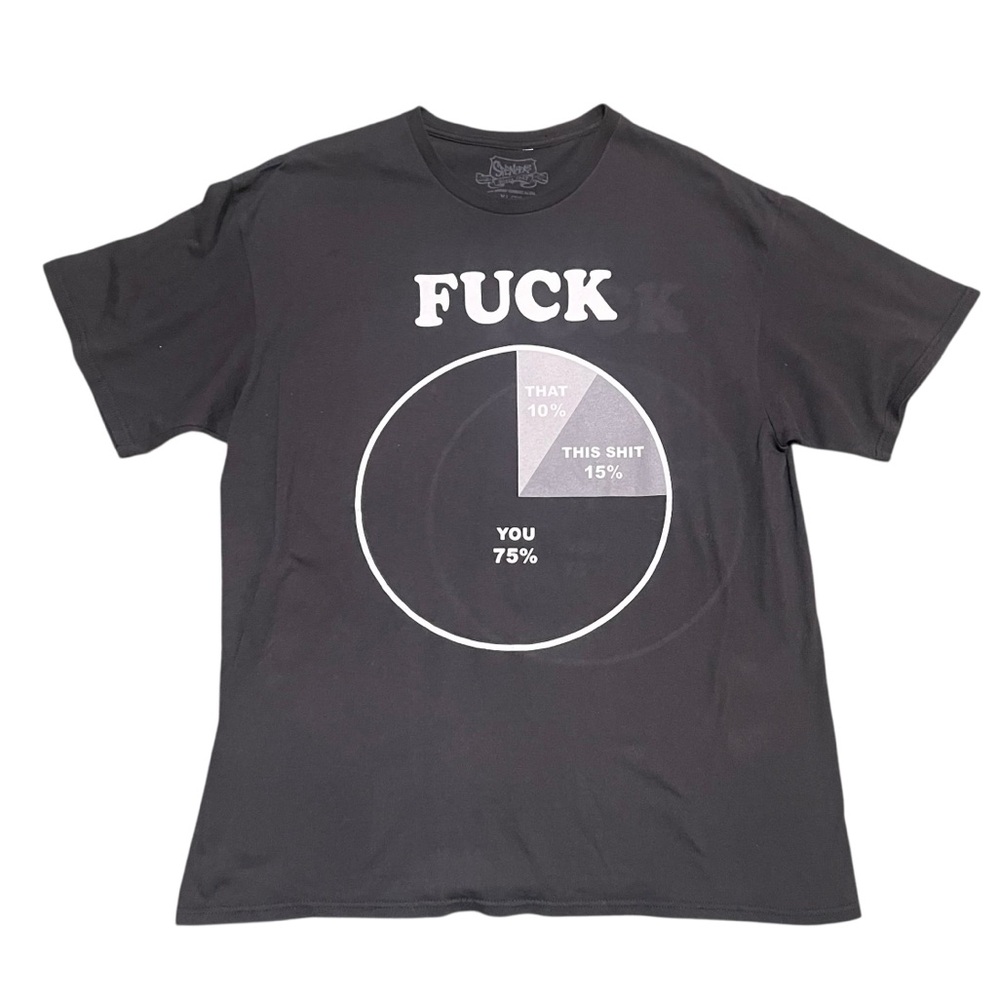 Spencer's Men's Black and White T-shirt Humor‎ Offensive Size XL